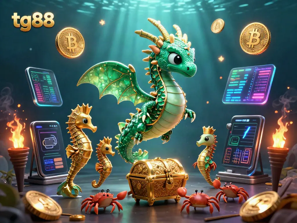 Engage in dynamic crypto gaming experiences with tg88, highlighted by vibrant 3D elements.