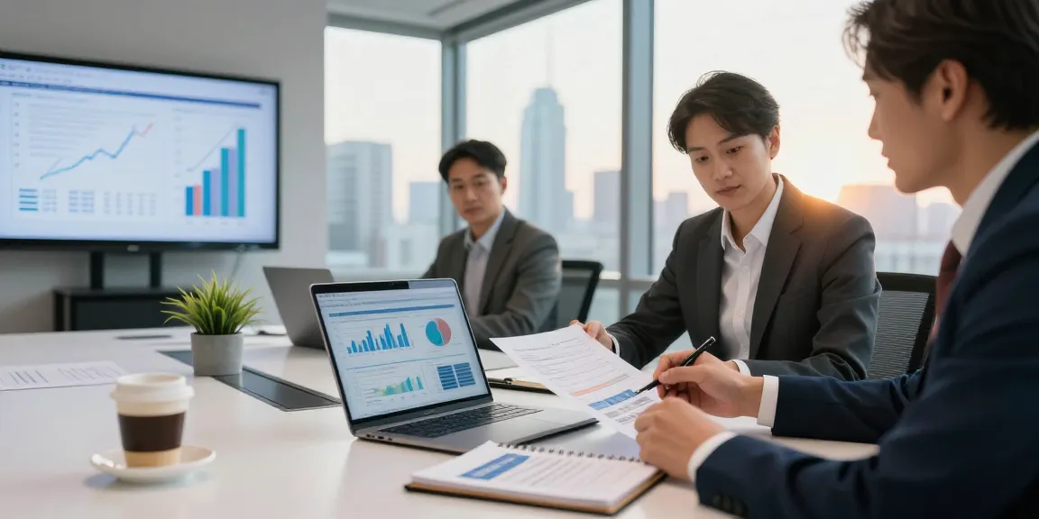 Consultant analyzing worldwide commercial project finance options in a modern office