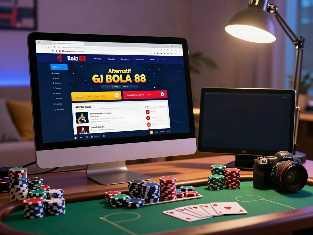 Engaging online gambling setup with Alternatif Bola88 betting platform and dynamic atmosphere.