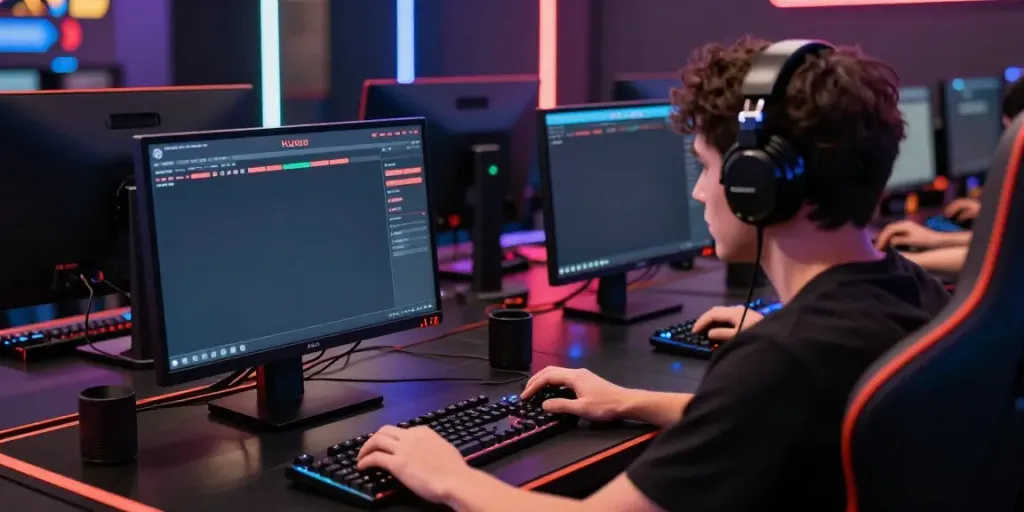 Player engaging with KU88 online gaming interface, highlighting vibrant atmosphere and excitement.