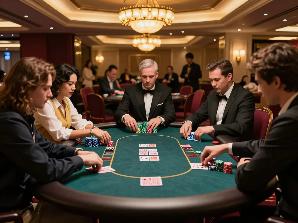 dn88 invites you to enjoy an intense poker night at a luxurious casino, highlighting exciting gameplay.
