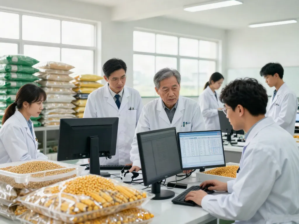 ROKOK88 login process featuring nutritionists examining quality livestock feed formulations in a modern facility.