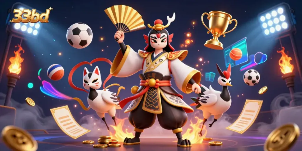 Experience the excitement of 33bd online casino with vibrant characters and dynamic betting elements.