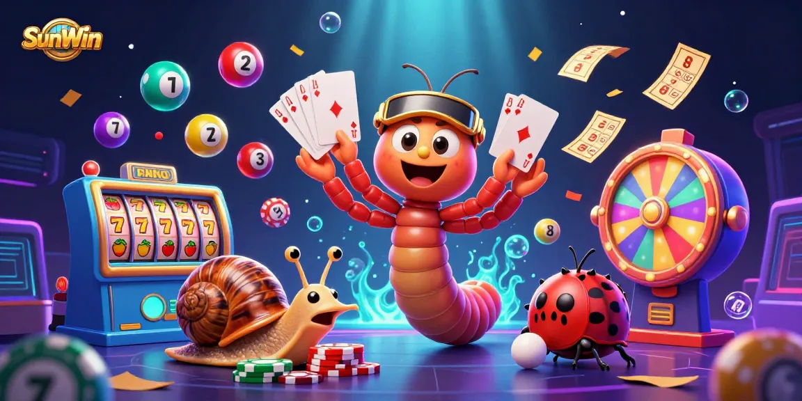 Experience thrilling gaming action at SunWin with dynamic colorful casino elements.