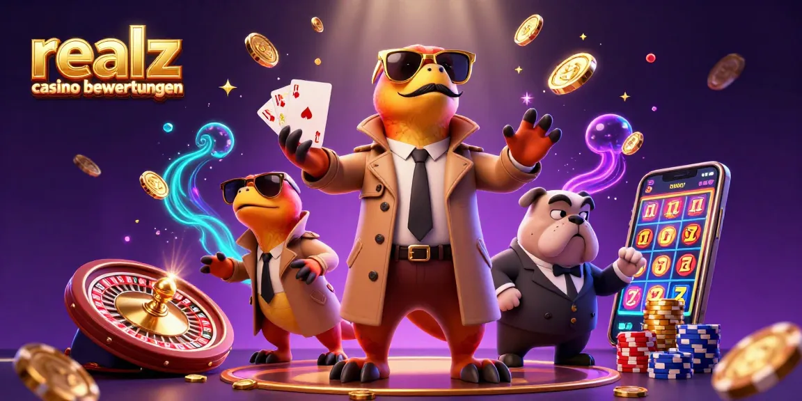 Erleben Sie authentische Realz Casino Bewertungen mit engagierenden Spielszenen und bunten Casino-Elementen.
