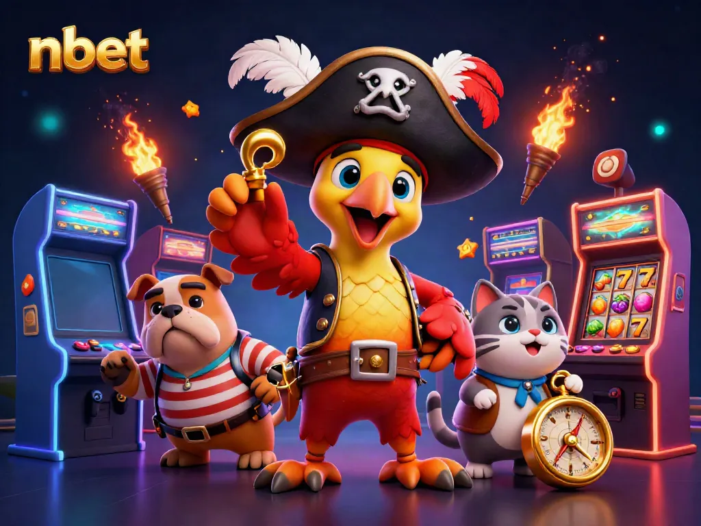 Experience thrilling gameplay at nbet with a lively casino scene, displaying colorful game elements and characters.