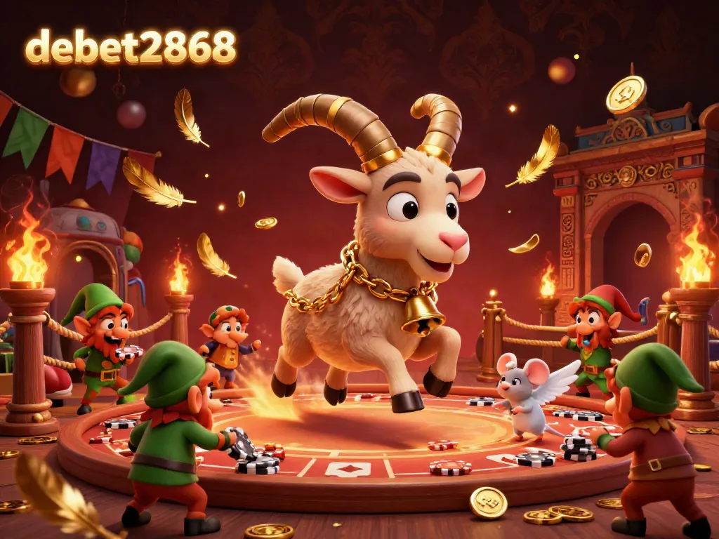 Experience the festive chaos of debet2868 as Krampus, an angel mouse, and gremlins bring a thrilling gaming atmosphere to life.