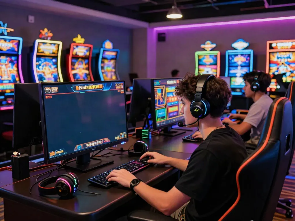 Experience online gaming excitement at Nohuwin with immersive visuals on display