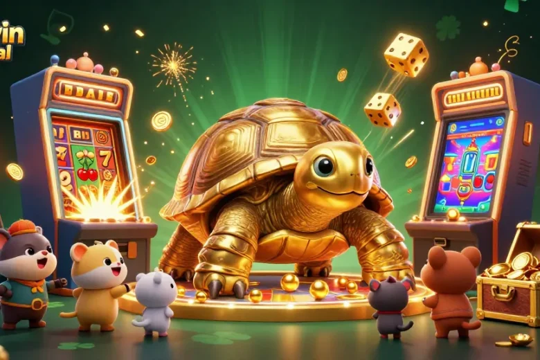 Experience vibrant thrills at Sunwin Official with a colossal 3D tortoise pinball machine bursting with excitement.
